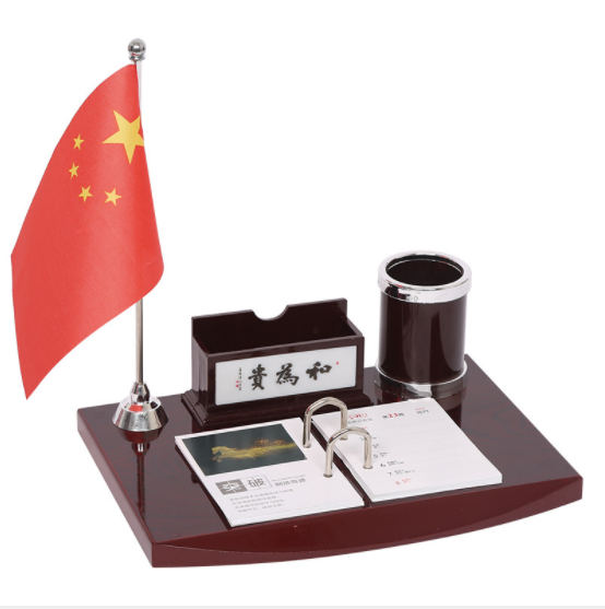 小臺(tái)歷架紅木簡約創(chuàng)意筆筒辦公擺件